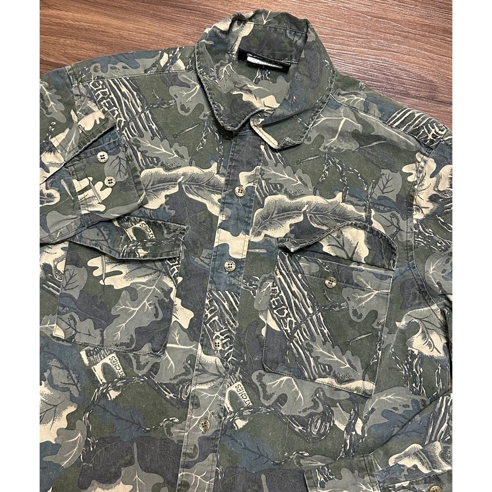 The Hundreds Camo Leaf Print Long Sleeve Button Up Shirt Men's Sz Small